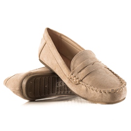 TRENDI Mocassini classici in camoscio beige