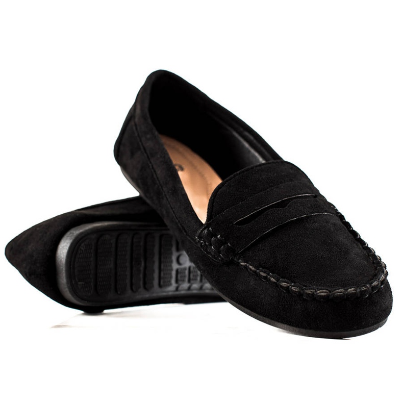 TRENDI Mocassini classici in camoscio nero