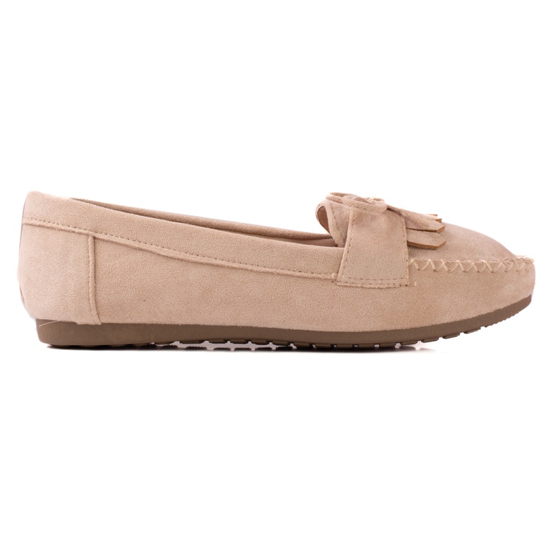 TRENDI Mocassini casual in pelle scamosciata beige
