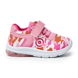 FR1 Scarpe Sportive Per Bambini Con Velcro Rosa Bethy