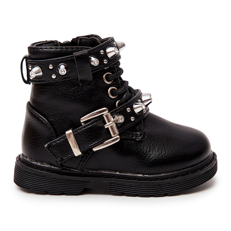 FR1 Stivali per bambini riscaldati con pelliccia flossie nera nero