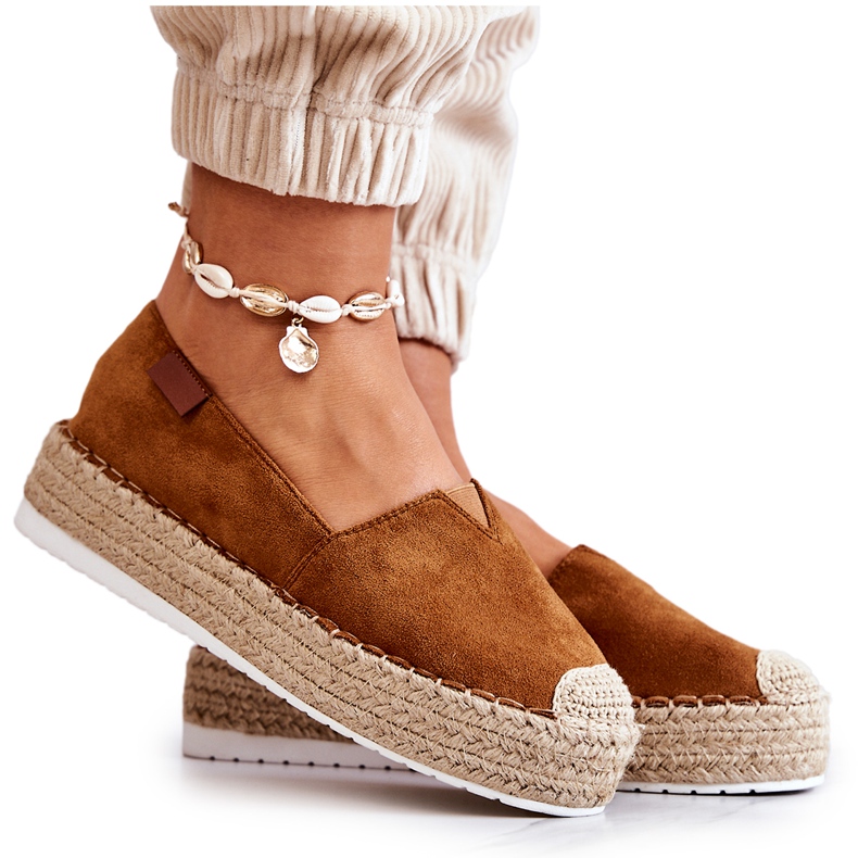 FB2 Espadrillas slip-on in camoscio Lesley color cammello marrone