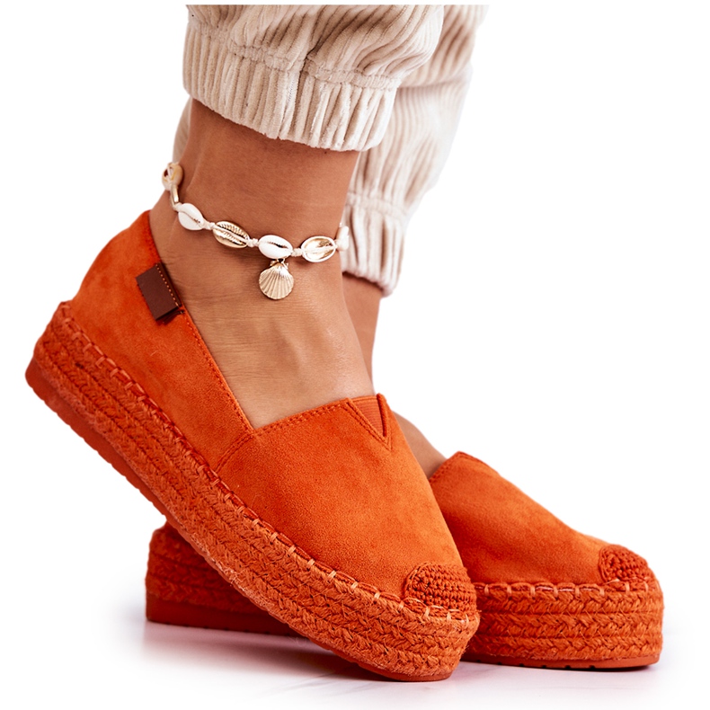 FB2 Espadrillas slip-on in pelle scamosciata arancioni Lesley arancia