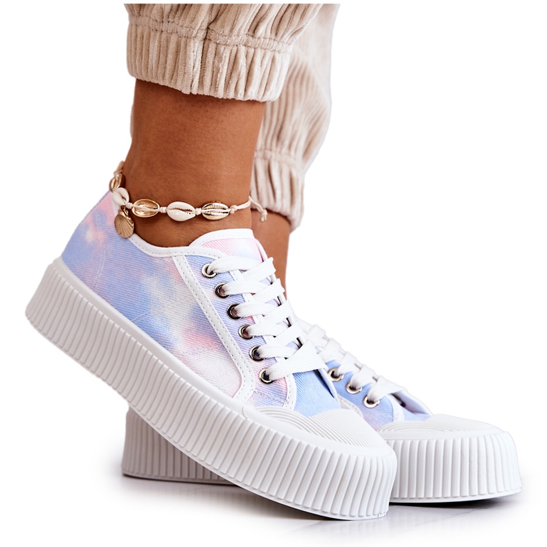 Sneakers Basse Sulla Piattaforma Blu-Rosa Mischa