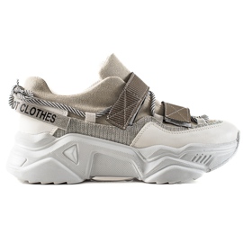 TRENDI Sneakers Con Velcro Fashion grigio