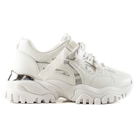 TRENDI Sneakers alla moda con glitter bianca
