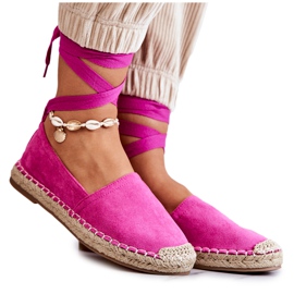 FB1 Espadrillas in camoscio allacciate Fucsia Ismann rosa