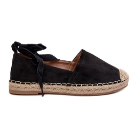 Espadrillas Ismanne in camoscio nero allacciate