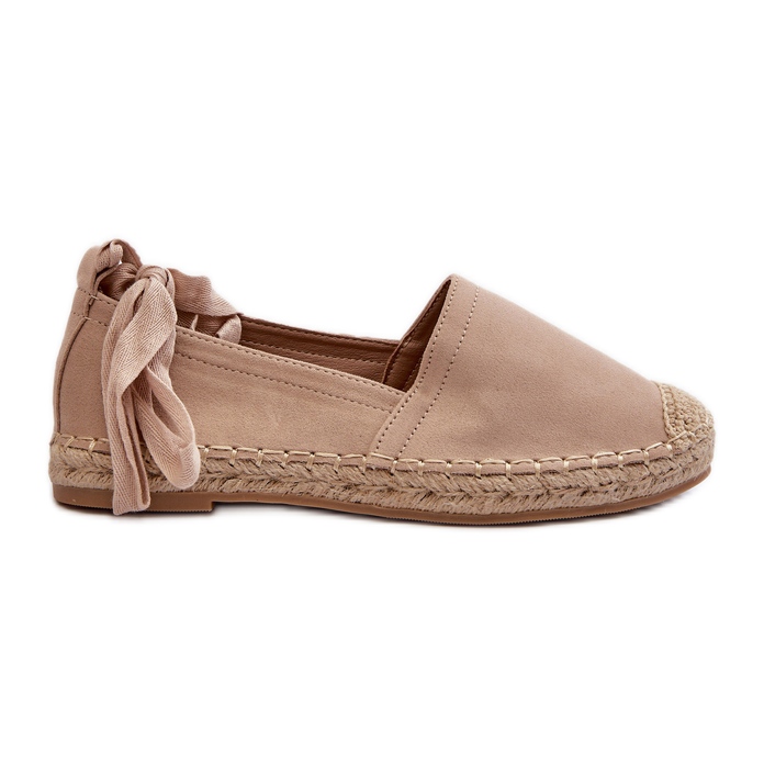 FB1 Espadrillas in camoscio beige allacciate Ismanne