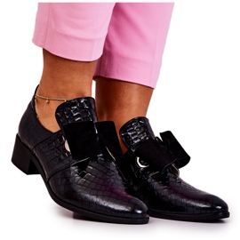 PA2 Scarpe in pelle di serpente Nero Marleigh