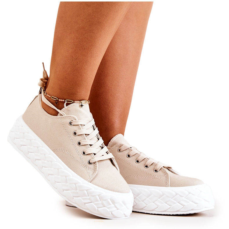PS1 Sneakers Su Una Piattaforma Massiccia Suzane Beige Chiaro