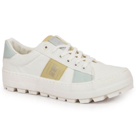 Sneakers in tessuto sulla piattaforma Big Star W JJ274480 bianche bianca