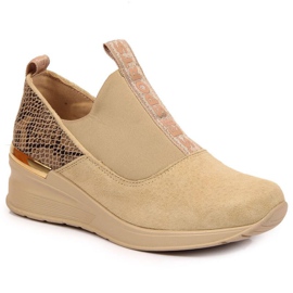Sneakers in pelle su zeppa Filippo W PAW253B beige