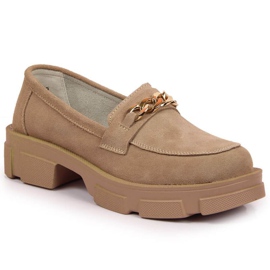 Scarpa in pelle con catena Filippo W PAW252B beige