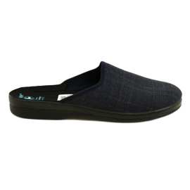 Pantofole da uomo Pantofole Adanex 27318 Per Pedes Checkered blu navy