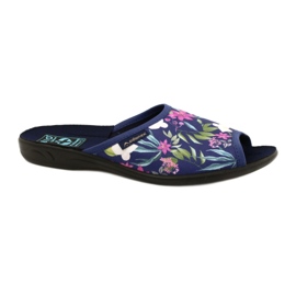 Ciabatte da donna con fiori Adanex Sara SAK1 27272 blu navy blu rosa verde