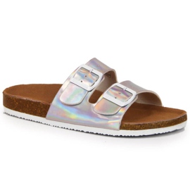 Ciabatte con fibbie Big Star W HH274895 argento d'argento