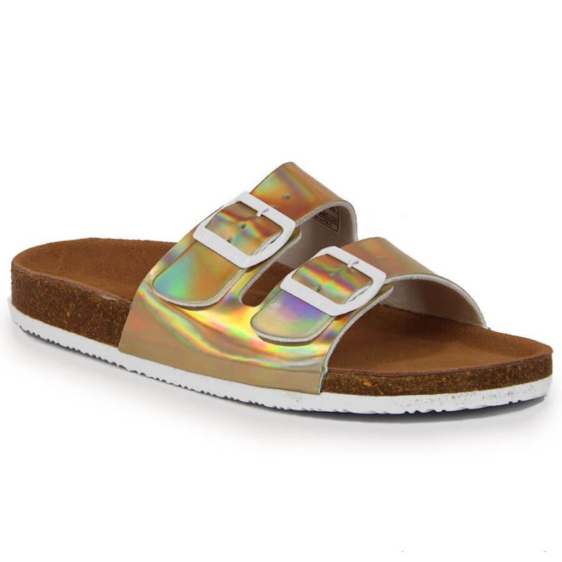 Ciabatte con fibbie Big Star W HH274896 dorate d'oro