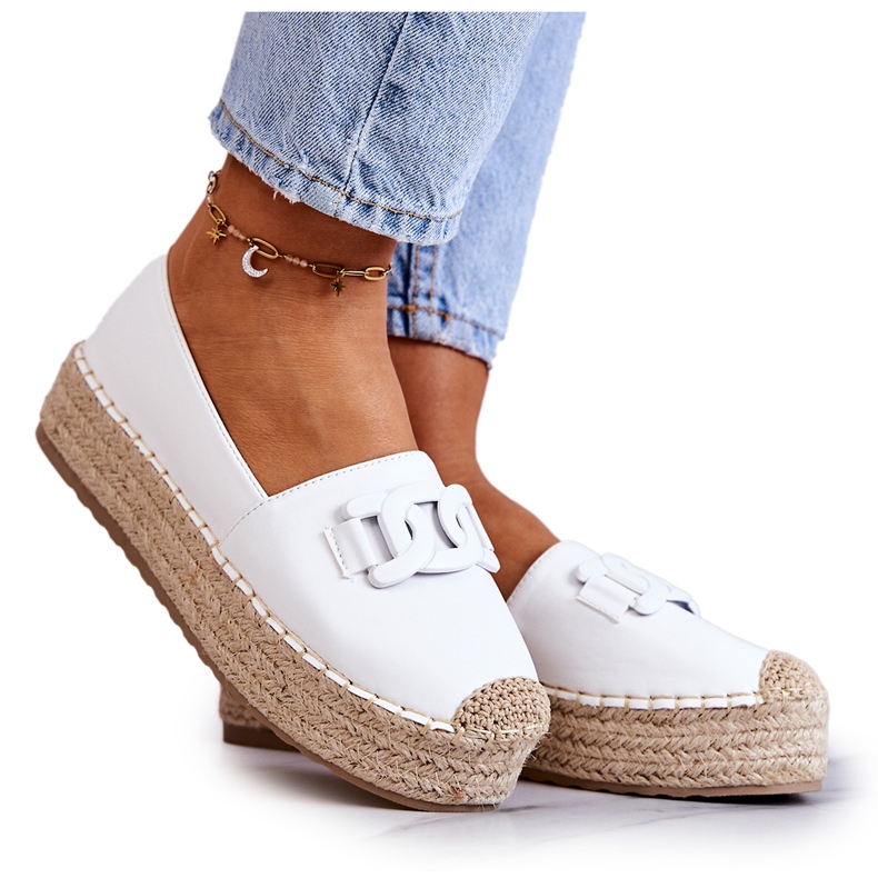 FB2 Espadrillas Classiche Sulla Piattaforma Bianca Di Julianne