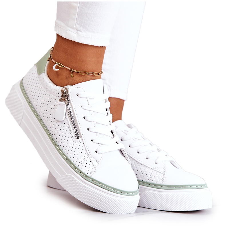 FB2 Scarpe Sportive Sulla Piattaforma Louisa Bianca E Verde