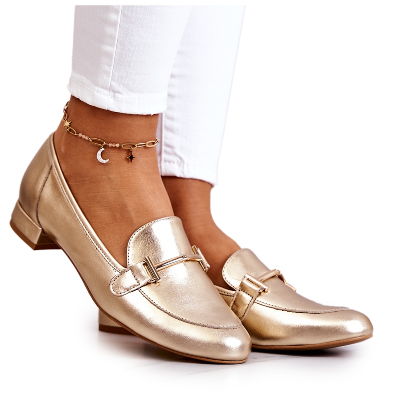 Scarpe brogue da donna Laura Messi 2121 Gold d'oro