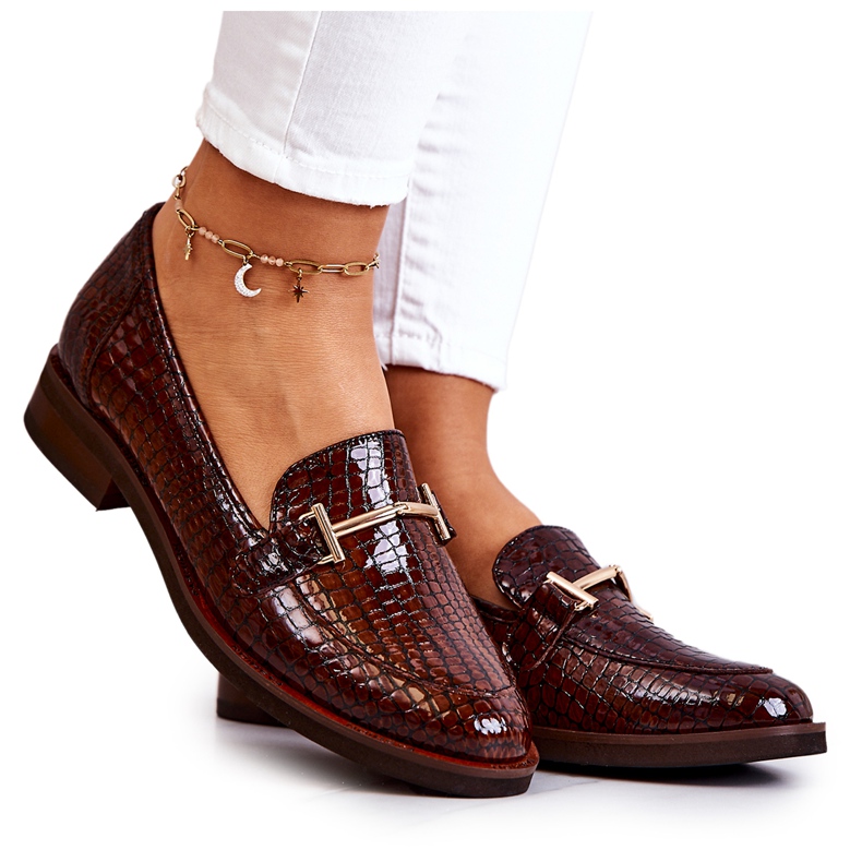 Scarpe brogue da donna Snake Laura Messi 2307 Marrone