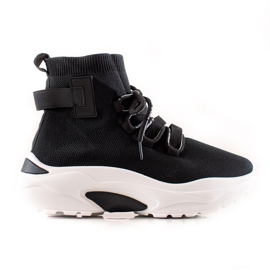 TRENDI Sneakers slip-on con calzino nero