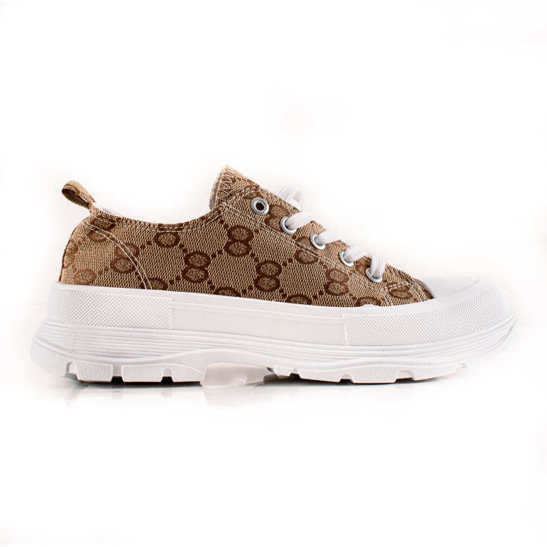 Bona Sneakers Sulla Piattaforma Con Motivi marrone