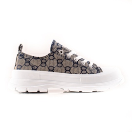 Bona Sneakers Sulla Piattaforma Con Motivi multicolore grigio