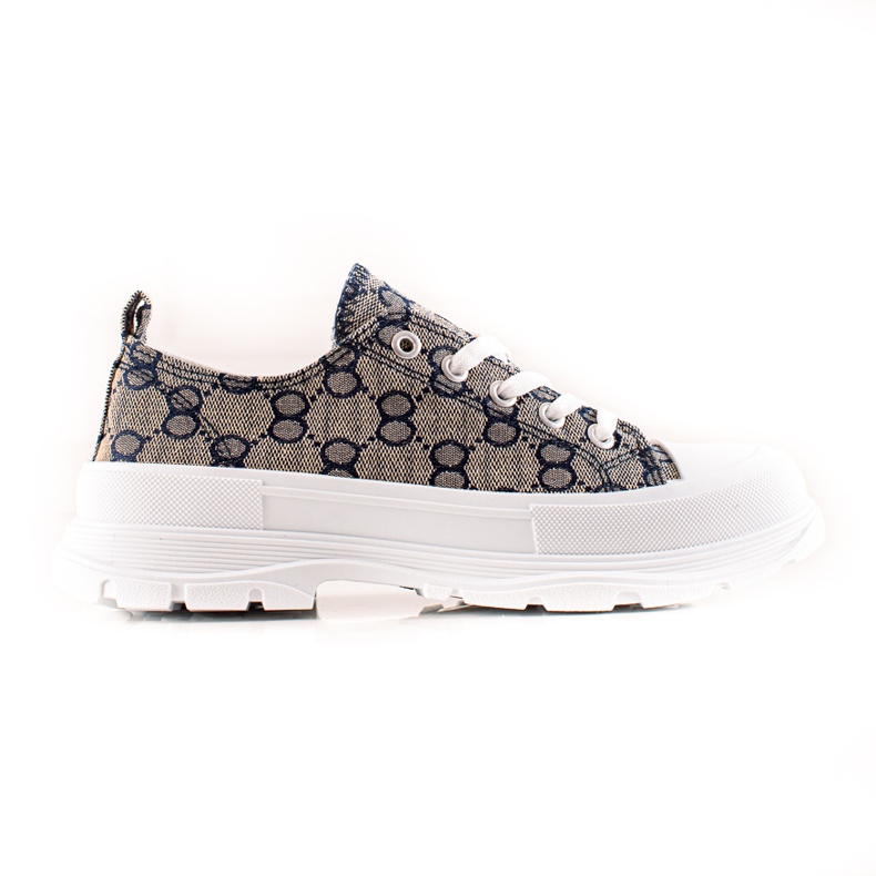 Bona Sneakers Sulla Piattaforma Con Motivi multicolore grigio