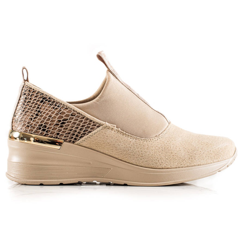 Filippo Sneakers senza lacci in pelle beige marrone