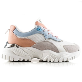 TRENDI Scarpe da ginnastica alla moda bianca multicolore