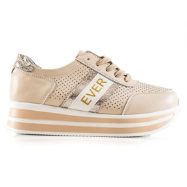 Goodin Sneakers in pelle sulla piattaforma beige