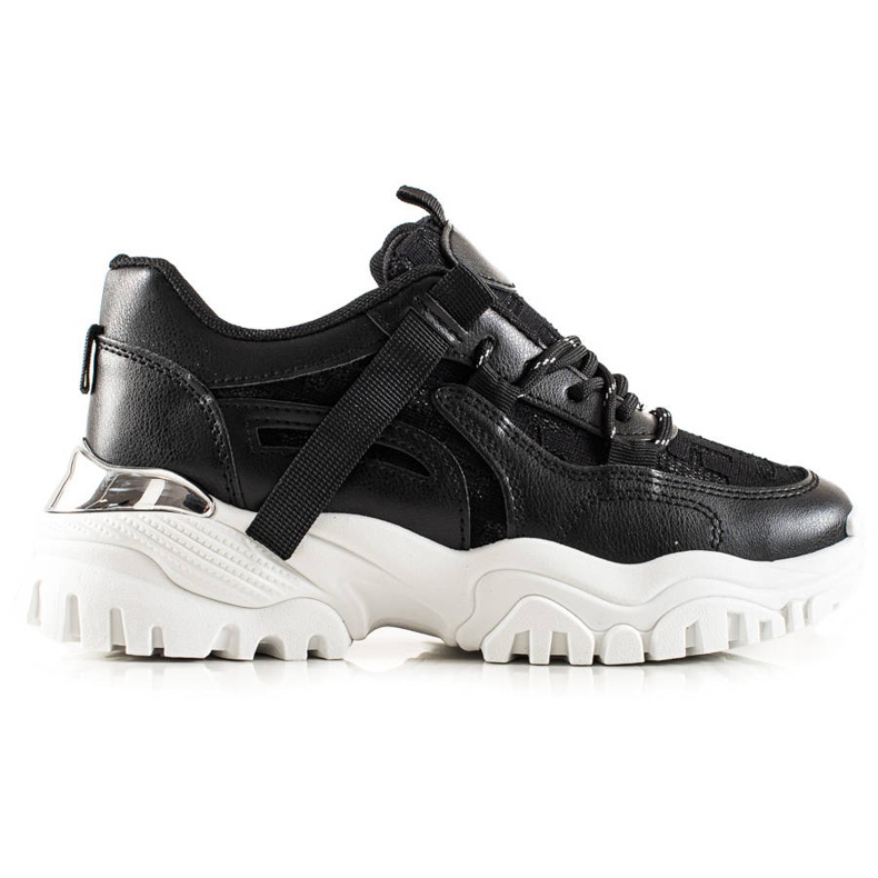 TRENDI Sneakers alla moda con glitter nero