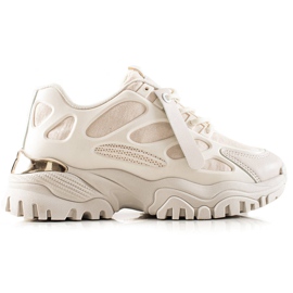 TRENDI Sneakers Con Inserti In Camoscio beige