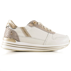 Goodin Sneakers in pelle sulla piattaforma bianco multicolore