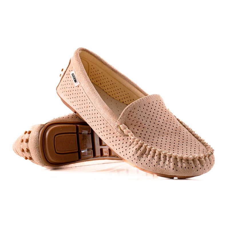Goodin Mocassini Traforati Con Camoscio beige