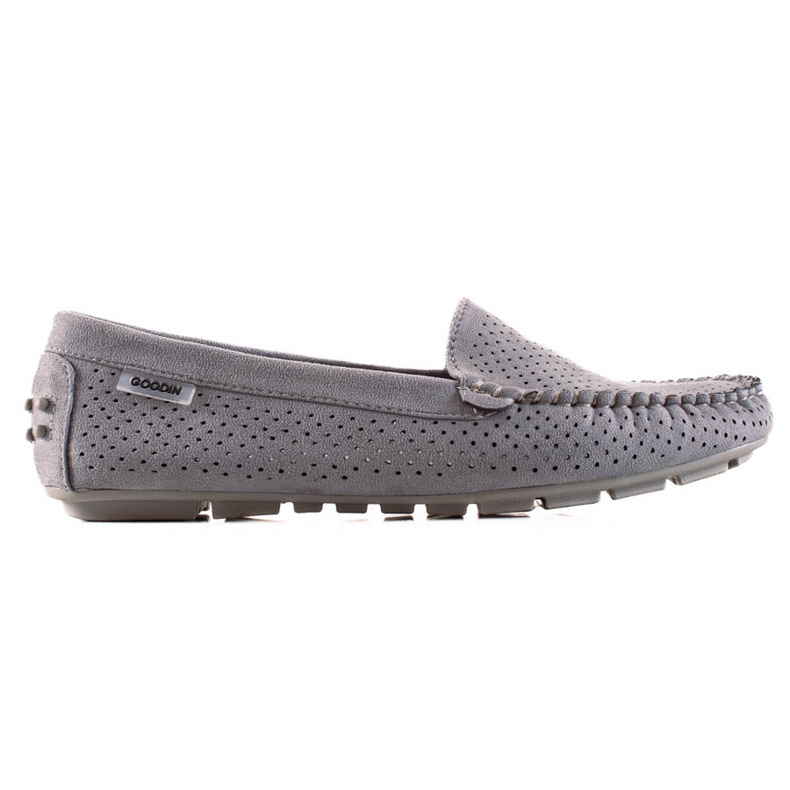 Goodin Mocassini Traforati Con Camoscio grigio