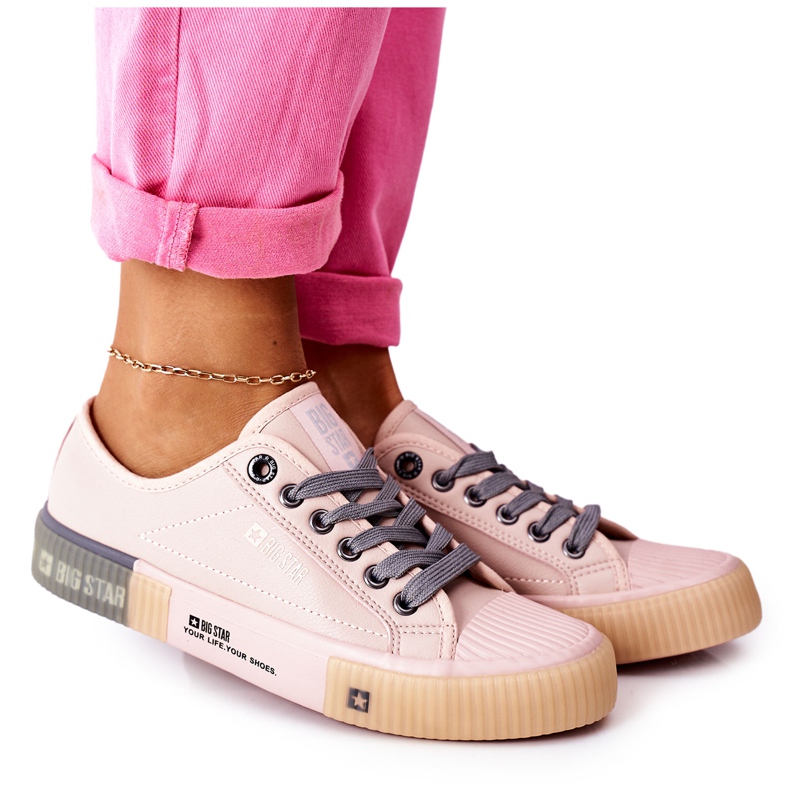 Sneakers da donna in pelle Big Star II274133 Rosa