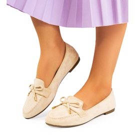 Mocassino beige con fiocco Asselin