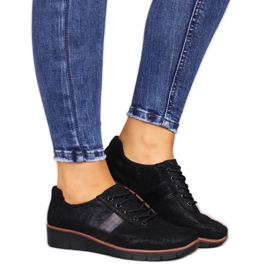 Scarpa in pelle con zeppa Filippo W PAW68A nera nero