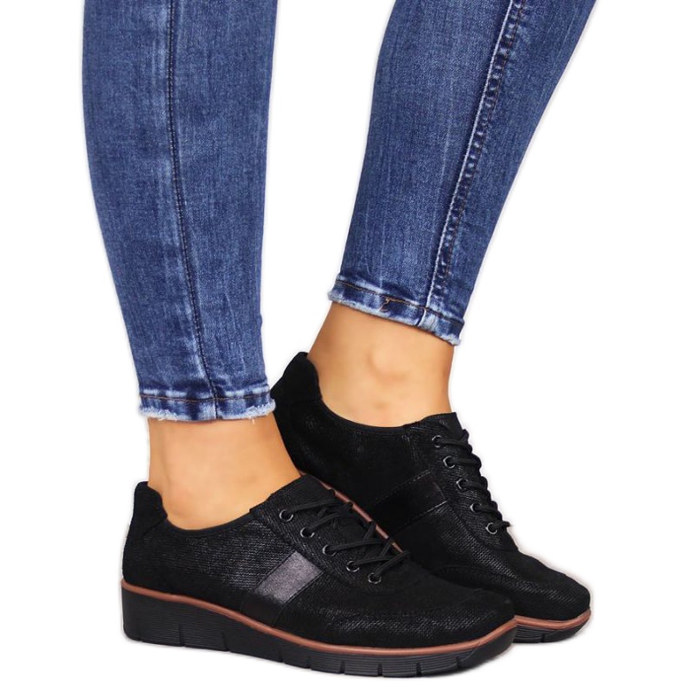 Scarpa in pelle con zeppa Filippo W PAW68A nera nero
