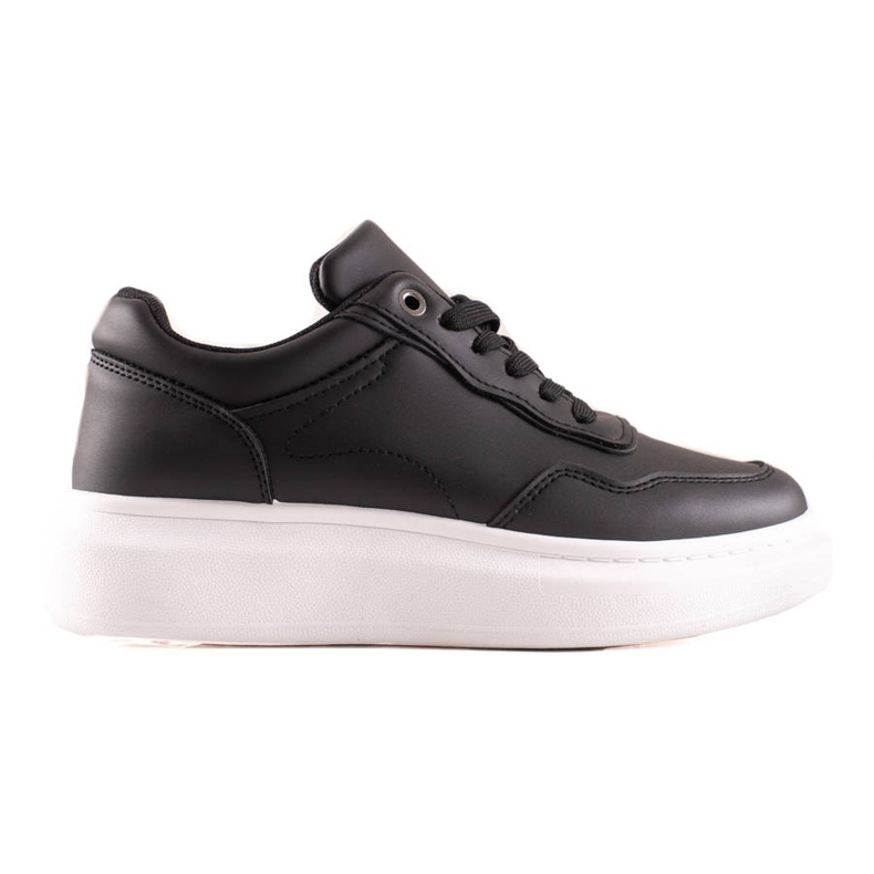 TRENDI Sneakers casual in ecopelle nero