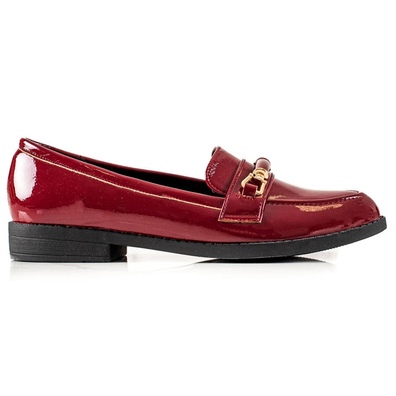 Small Swan Brogue laccate bordeaux rosso