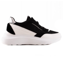 TRENDI Sneakers alla moda in BIANCO E NERO bianca d'argento