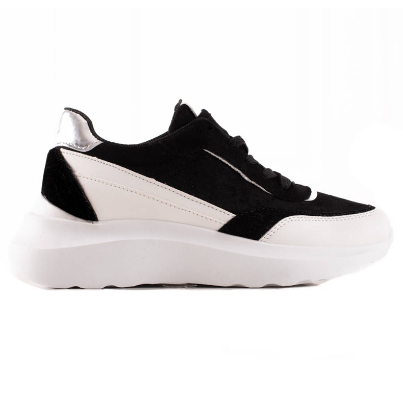 TRENDI Sneakers alla moda in BIANCO E NERO bianca d'argento