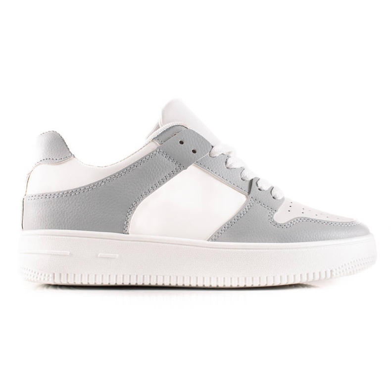 TRENDI Scarpe sportive in ecopelle bianca grigio