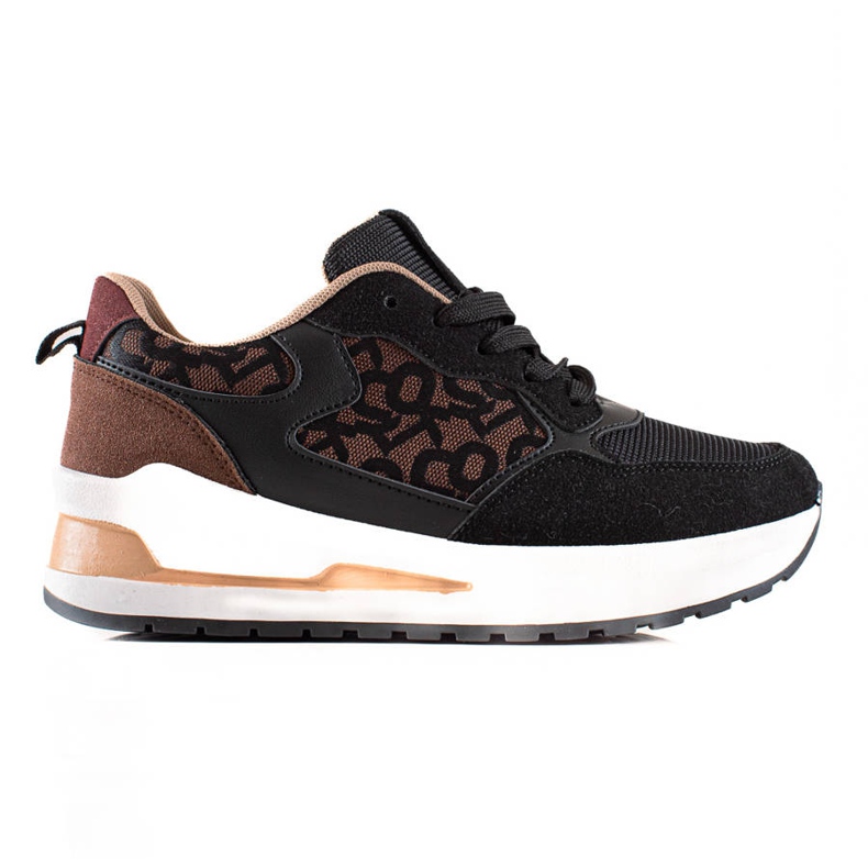 TRENDI Sneakers alla moda sulla piattaforma marrone nero