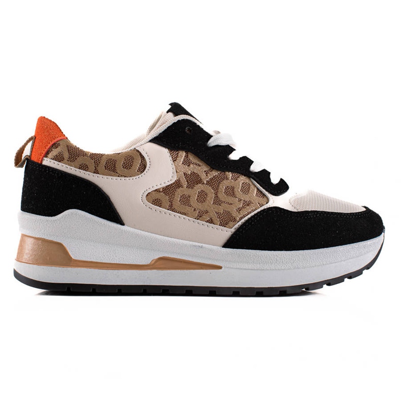 TRENDI Sneakers alla moda sulla piattaforma beige marrone nero
