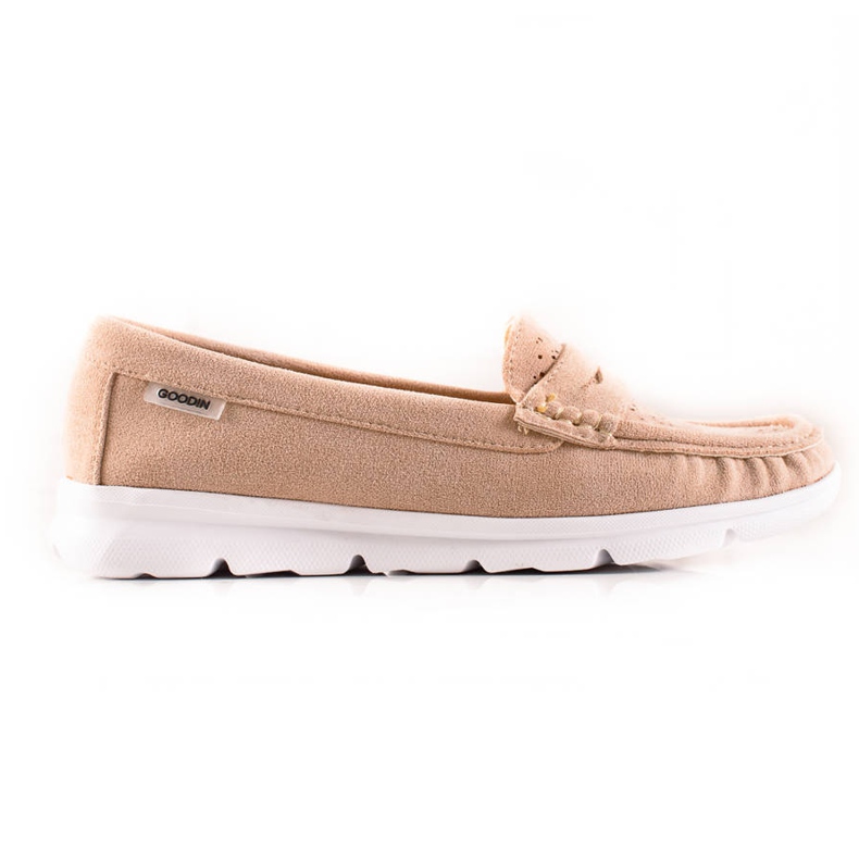 Goodin Mocassini con motivo traforato beige